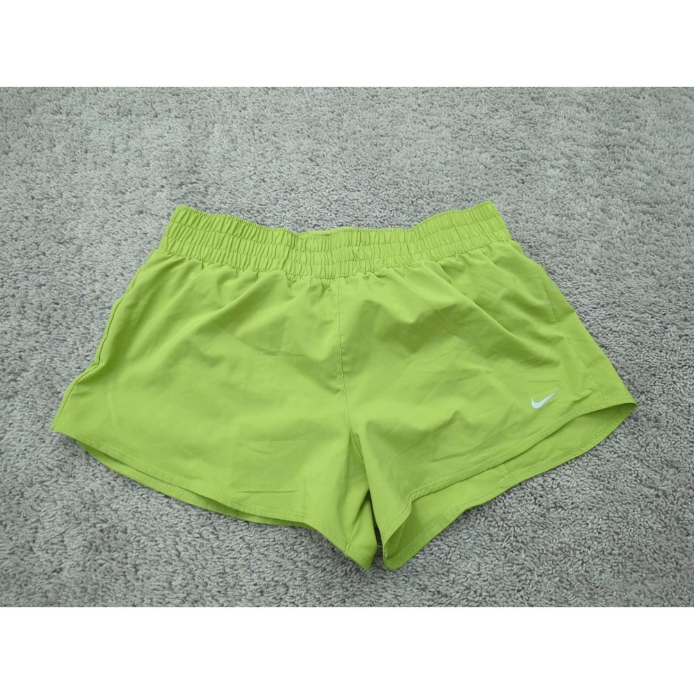 Nike Training Shorts Womens Large Neon Green Pull On Dri-Fit Lined Athletic NWT